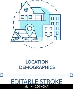 Location demographics concept icon Stock Vector