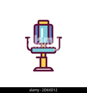 Hairdresser's chair color line icon. Isolated vector element Stock Vector