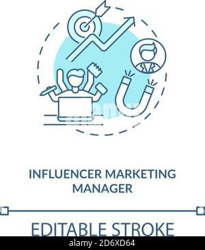 Influencer marketing manager concept icon Stock Vector