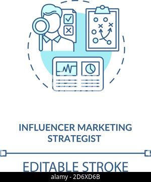 Influencer marketing strategist concept icon Stock Vector