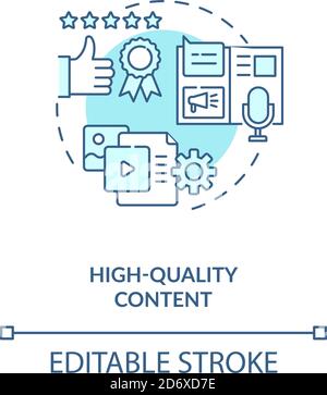 High-quality content concept icon Stock Vector