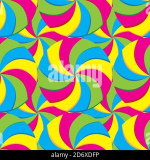 Colorful swirl candies texture vector illustration.  Seamless pattern background design template. Stock Vector