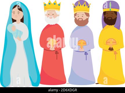 three wise women cartoon clipart