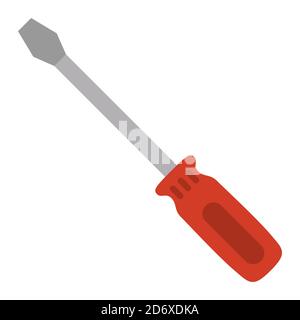 Screwdriver icon in flat style isolated on white background. Fix symbol for your web site design, logo, app, UI etc. Stock Vector