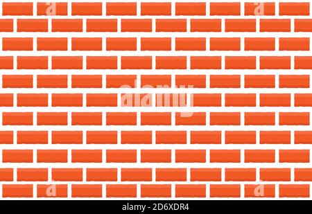 Seamless vector red brick wall - tiled pattern for continuous replicate Stock Vector