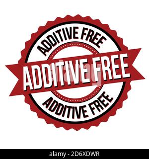 Additive free label or sticker on white background, vector illustration Stock Vector