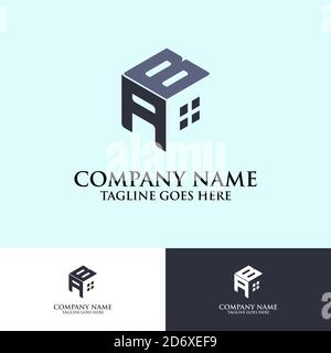 Hexagonal letter AB logo design vector, good for real estate company brand Stock Vector