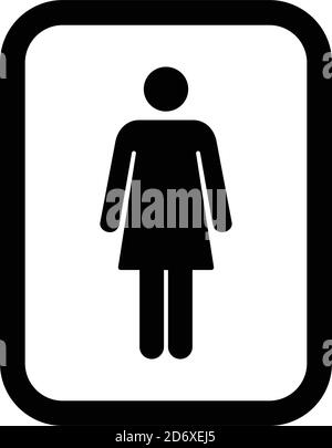 Female symbol icon vector for toilet sign in a glyph pictogram illustration Stock Vector