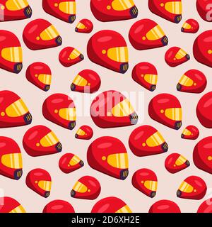 racing helmet seamless pattern vector illustration background Stock Vector