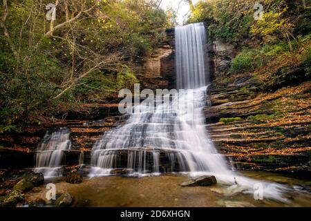 Raven Rock Falls - Lake Toxaway, near Brevard, North Carolina, USA Stock Photo