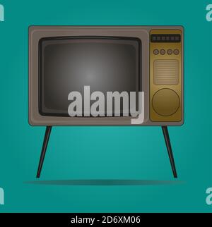 Vector Retro TV - Flat Style Stock Vector