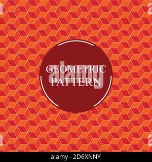 Abstract 3d orange cubes seamless pattern Stock Vector