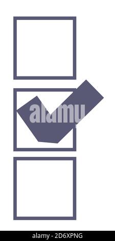 Check mark with boxes and tick, done list Stock Vector