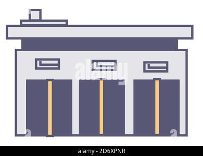 Factory or warehouse, industry or facility for manufacturing Stock Vector