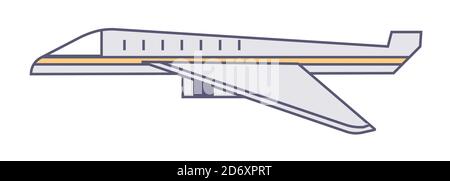 Plane traveling or delivering cargo, logistics services vector Stock Vector