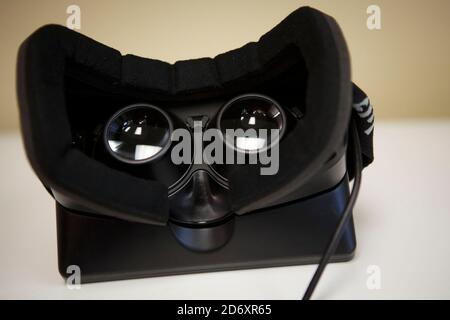 Irvine, California, USA. 6th Feb, 2013. A development kit prototype of the Oculus Rift virtual reality video game headset the Oculus company is developing in Irvine, California on Wednesday, February 6, 2013. © 2013 Patrick T. Fallon Credit: Patrick Fallon/ZUMA Wire/Alamy Live News Stock Photo