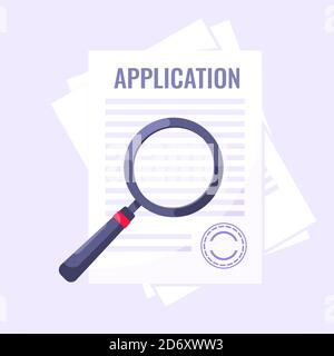 Submit application document form flat style design icon sign vector illustration. Stock Vector