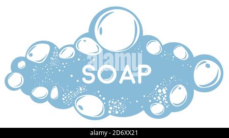 Soapsuds laundry or bath soapy bubbles, hygiene and cosmetics Stock Vector