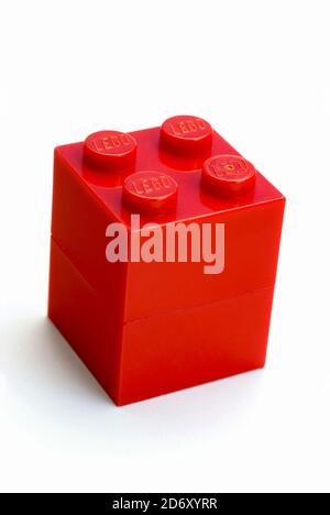 Red Lego bricks Stock Photo