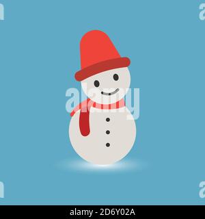 Snowman flat icon. winter symbol. Design template vector Stock Vector