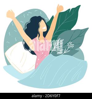Waking up early, leading active and healthy lifestyle Stock Vector