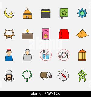 Illustration vector design of Islamic icon set Stock Vector