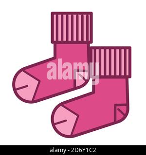 Knitted warm winter socks, comfortable clothes for cold season Stock Vector
