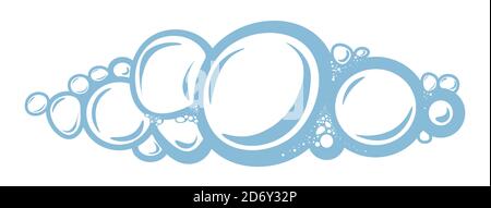 Bubbly water with soap suds, copy space on bubble Stock Vector