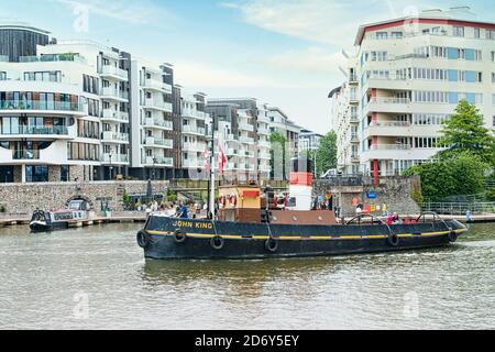 Historic John King tugboat, Bristol, UK. Owned by Bristol Museums. Fully restored. Diesel tug. Tugged SS Great Britain to dry dock. Working exhibit. Stock Photo