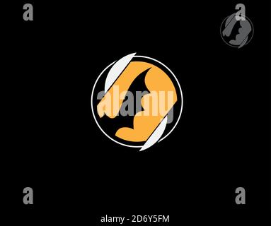 Bat logo on white background in vector illustration Stock Vector