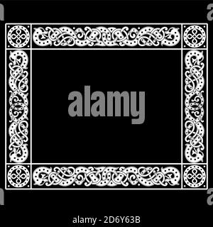 Patterned frame in Celtic Scandinavian style. Ancient Scandinavian design Stock Vector