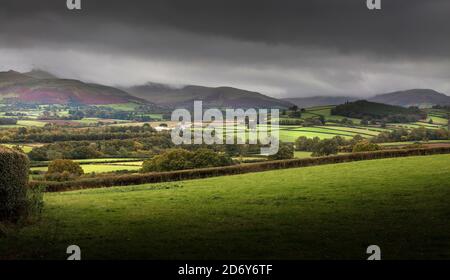 Dark clouds over the Brecon Beacons Stock Photo