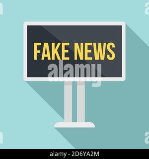 Billboard fake news icon. Flat illustration of billboard fake news vector icon for web design Stock Vector