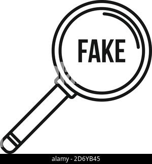 Search fake news icon. Outline search fake news vector icon for web design isolated on white background Stock Vector