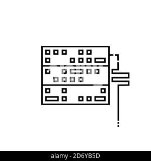 Server, Data, Web Hosting Isolated Flat Web Mobile Icon / Vector / Sign / Symbol / Button / Element / Silhouette Stock Vector