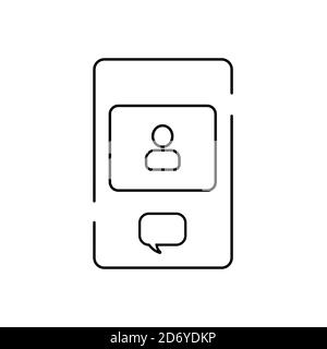 Concept of on-line video chat app, internet talk, call technology. Video player window and messages. Vector illustration. Stock Vector