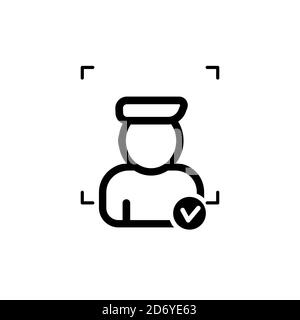 Face recognition vector icon. Verification Stock Vector