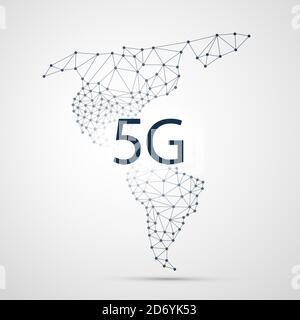 5G, Future Technologies, Cloud Computing in America - Design Concept - New Digital Network Connections, Development, Smart Technology Concept Stock Vector
