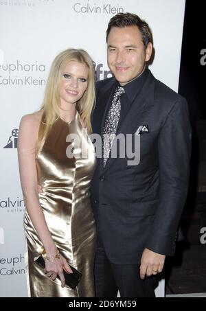 Lara Stone and David Walliams attending the Calvin Klein Collection Honour Women in Film party during the 64th Cannes International Film Festival, at the Martinez Hotel in Cannes, France. Stock Photo