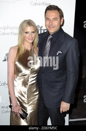 Lara Stone and David Walliams attending the Calvin Klein Collection Honour Women in Film party during the 64th Cannes International Film Festival, at the Martinez Hotel in Cannes, France. Stock Photo