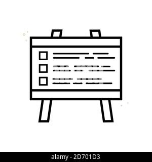 Business presentation linear vector icon style illustration. Items with a description. EPS 10 Stock Vector