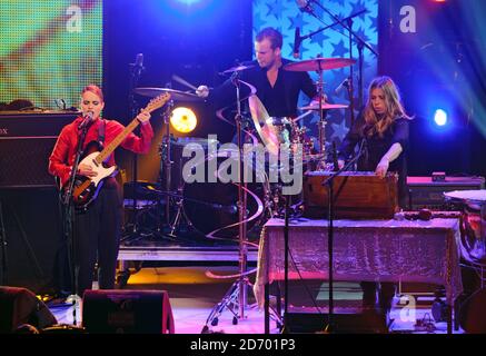 Award winner Anna Calvi performs at the European Border Breakers Awards, held as part of the Eurosonic Noorderslag music festival in Groningen, Netherlands. Stock Photo