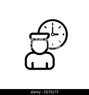 Working time vector illustration filled outline icon. Stock Vector