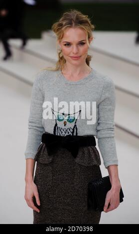 Kate Bosworth arriving for the Burberry Prorsum show at Kensington Gore, London, during London Fashion Week. Stock Photo