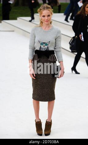 Kate Bosworth arriving for the Burberry Prorsum show at Kensington Gore, London, during London Fashion Week. Stock Photo