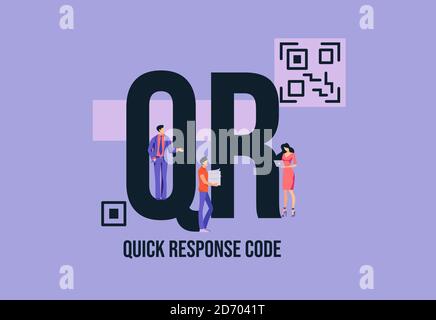QR Quick response code. Binary code for product identification management business strategy. Stock Vector