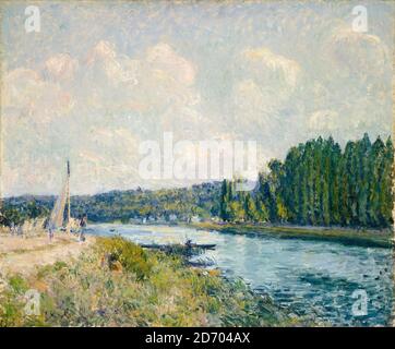 Alfred Sisley, The Banks of the Oise, impressionist landscape painting, 1877-1878 Stock Photo