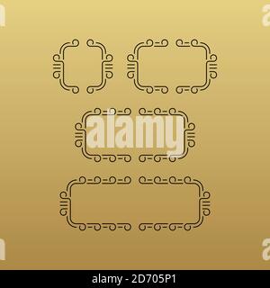 Retro Frame with Place for Text. Vintage Decoration Element. Illustration for Marketing and Business Presentation. Line Art Design for Invitations, Po Stock Vector