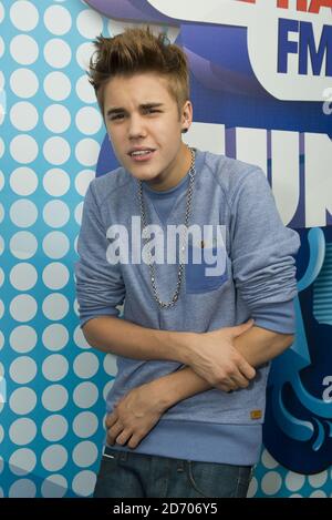 Justin Bieber backstage at Capital FM's Summertime Ball at Wembley Stadium, London Stock Photo