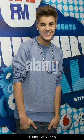 Justin Bieber backstage at Capital FM's Summertime Ball at Wembley Stadium, London Stock Photo